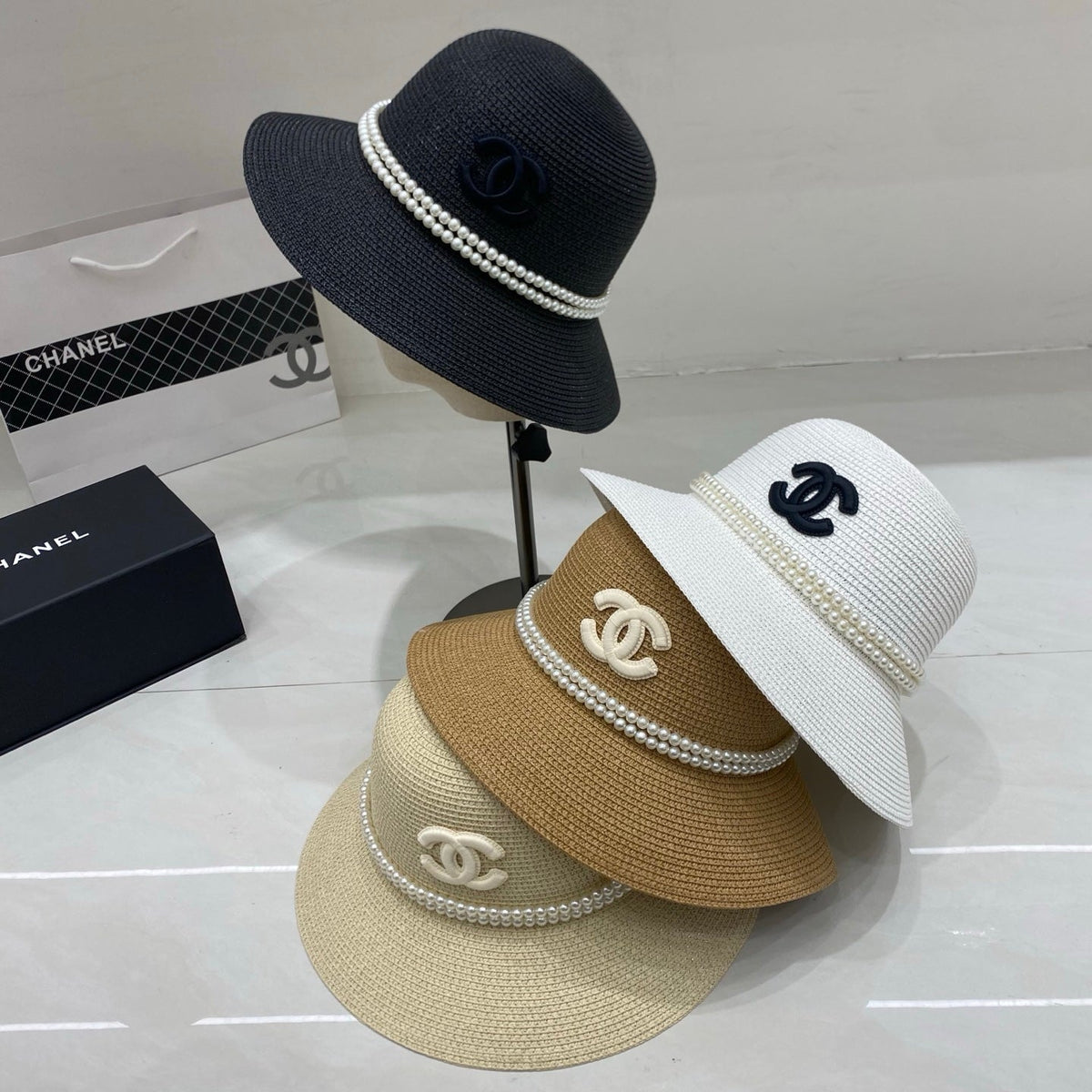 Chanel Straw Hat/bucket Hat